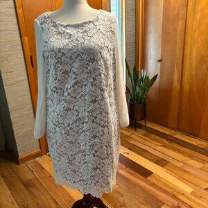 Jessica Howard  Cream Lace on Taupe Dress 16W